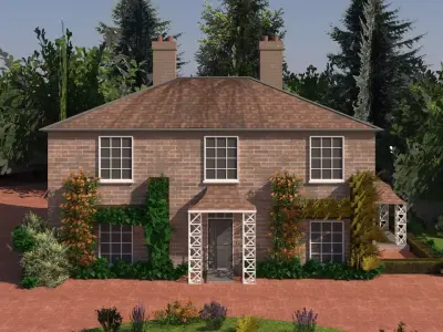 Classic English cottage 3d model Low-poly 3D model