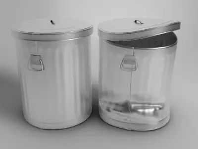 Street Trash Can Bin Low-poly 3D model