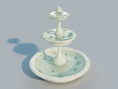 Water fountain with 10 seconds of flowing water 3D model