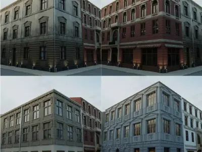 Building modular european old kit 3D Model Pack