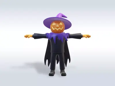 Spooky Halloween Witch Character 3D model