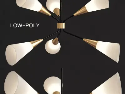 Bower LED Chandelier low poly 3d model Low-poly 3D model