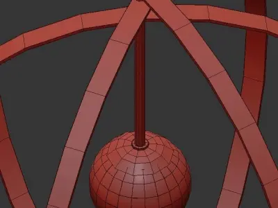 gold metal pendant 3D model