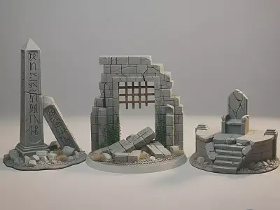 Ancient Ancestral Ruins - Set - Pre-supported 3D print model