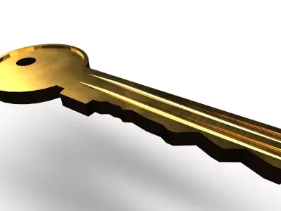 Door key 3D model Low-poly 3D model