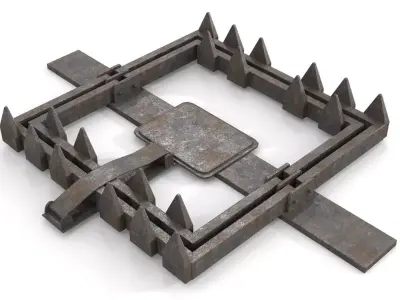 Rusty Metal Trap Low-poly 3D model