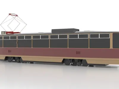 Tatra T6A5 Low Low-poly 3D model