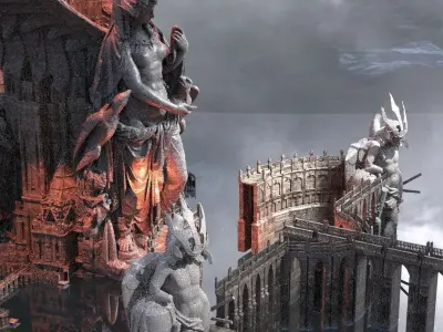 Eastern Easter Island Warrior Kit bash 3D model