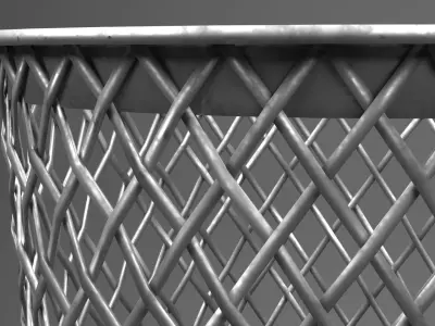 Metal trash can set 3D model
