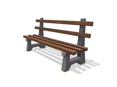 Outdoor Bench Low-poly PBR Low-poly 3D model