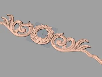 Door flower relief model STL format for CNC carving E492 3D model