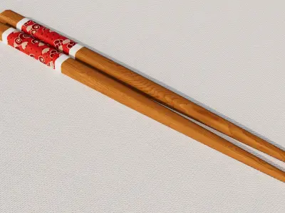 Chopsticks with Holder 3D model