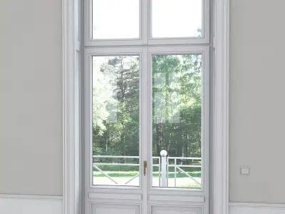 wood door window Skirting boards 3D model