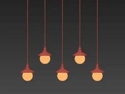 Loft Cone Pendant Reflector 5 Line 3D model