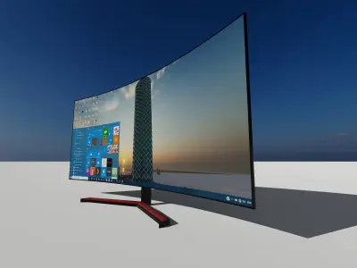 Gaming monitor  Low-poly 3D model