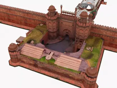 Red Fort Delhi India 3D model