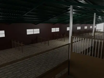 Horse Stable Low-poly 3D model