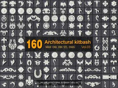 ARCHITECTURAL KITBASH - VOL 01 - 02 - 03 - 04 - 05 3D Model Pack