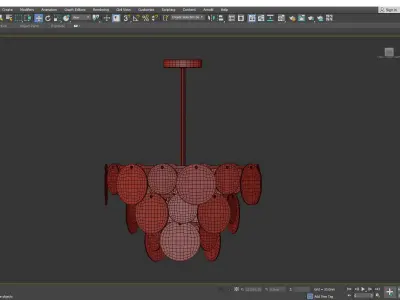 JACKLYN chandelier with clear glass circles and gold accents Low-poly 3D model