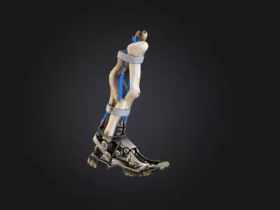 Cyborg Bone Strider Limb Low-poly 3D model
