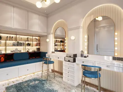 Studio MakeUp Salon Blender - Fbx  - Obj  3D model