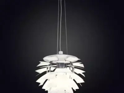 White Hanging Lamp 3D model