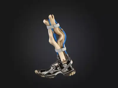 Cyborg Bone Strider Limb Low-poly 3D model