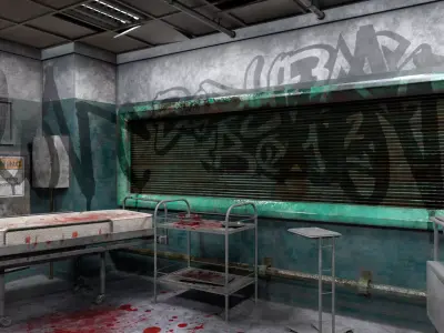 Old Hospital Room 1 Low-poly 3D model