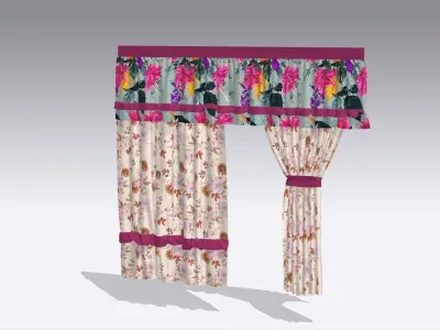 Curtain Low-poly 3D model
