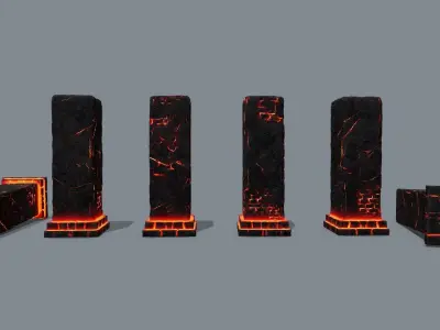 monument ruins Low-poly 3D model