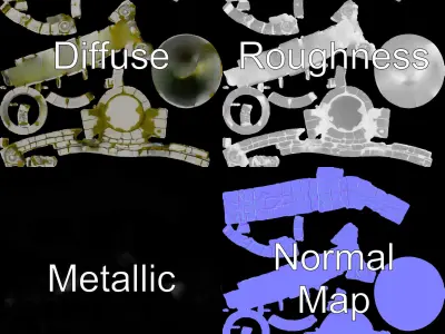 Ancient Well Structure Model Pack Low-poly 3D model