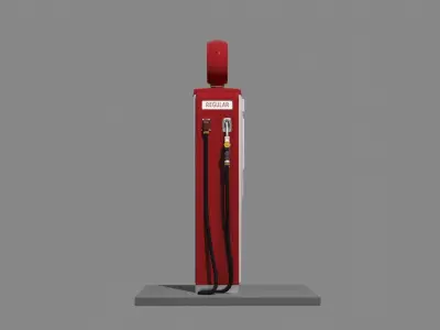 Old American gas pump 3D model