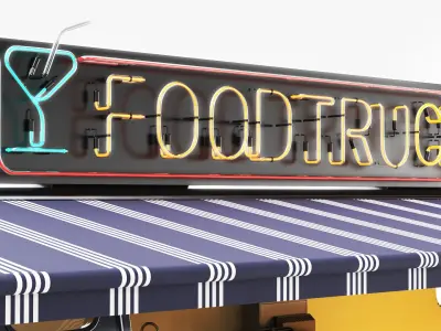  Detailed Airstream Hotdog Truck Yellow 