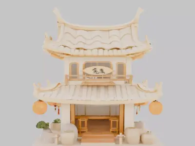 Stylized Fantasy Viking Village Low-poly 3D model