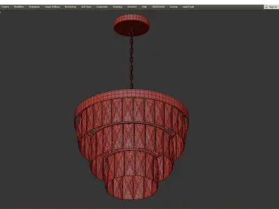 Chandelier Gold by design living Low-poly 3D model