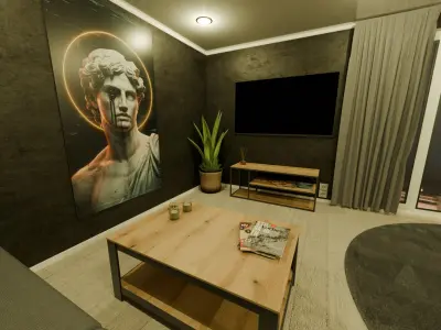 Ready-made project of an apartment in a minimalist style 3D model