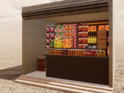 General Store Shop Low-poly 3D model