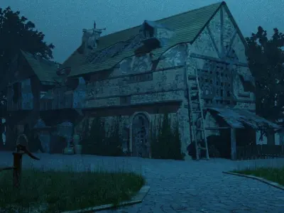 post apocalyptic medieval house model  3D model