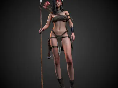 Pawnee Female Girl Character Mika 3D model