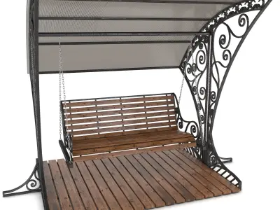 Stainless Steel Garden Swing 3D model