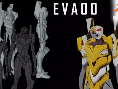 Evangelion 00  Low-poly 3D model