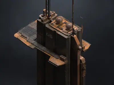 SUB-D Scifi Megascale Industrial Building 01 3D model
