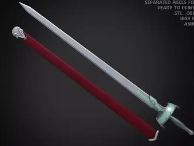Sword Art Online Asuna Lambent Light Rapier for Cosplay 3D print model