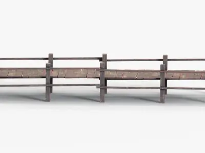 wood bridge Free low-poly 3D model