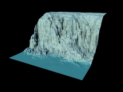 Ice mountain washed by the sea 3D model
