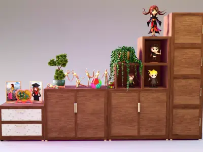 Door Wall Cabinets Low-poly 3D model