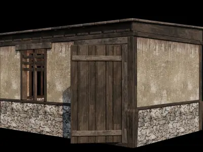 Medieval Houses Pack 76-77-78-79-80 - 4K Textures Game Ready Low-poly 3D model