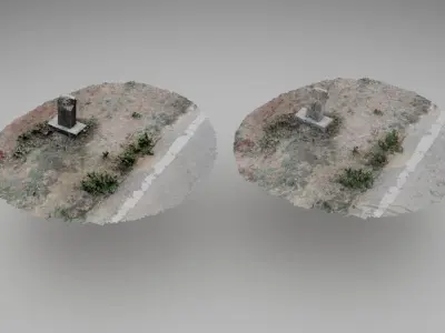 Roadside piller photoscan retopo model 3D model