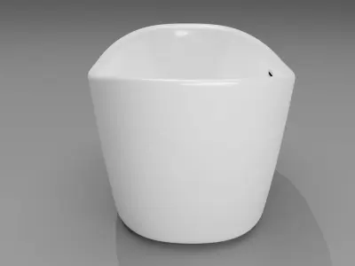 White modern bathtub 3D model  3D model