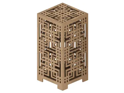 Wooden Lamp Laser Cut desk lamp lampshade Low-poly 3D model